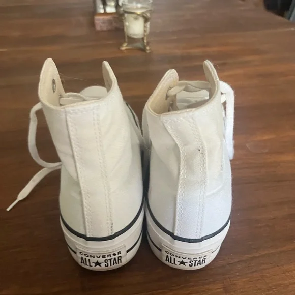 White Platform High-Top Converse Sneakers - Picture 3 of 5